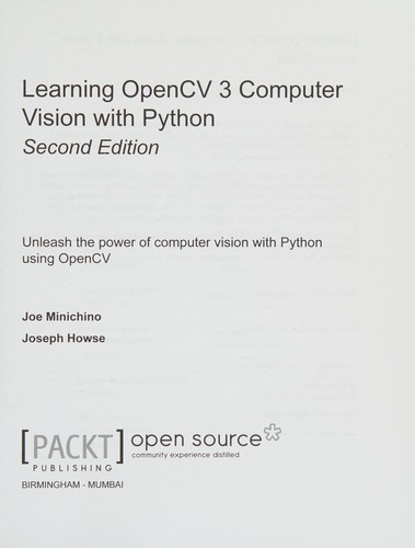 Cover for Learning OpenCV 3 Computer Vision with Python - Second Edition