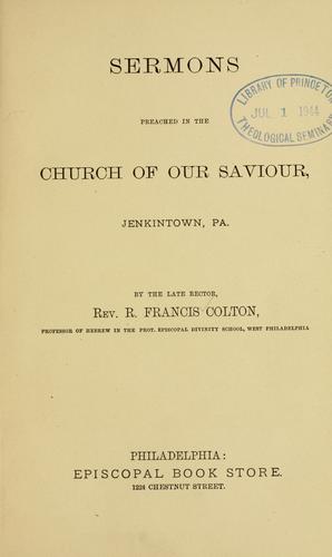 Cover for Sermons preached in the Church of our Saviour, Jenkintown, Pa.