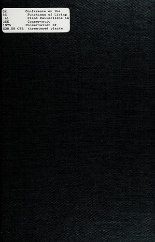 Cover for Conservation of Threatened Plants (Nato Conference Ser.I, Ecology: Vol.1)