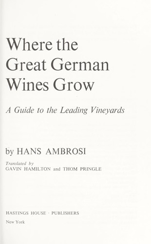 Cover for Where the great German wines grow