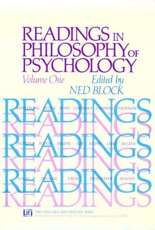 Cover for Readings in Philosophy of Psychology, Volume I (Readings in Philosophy of Psychology)