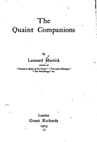 Cover for The quaint companions