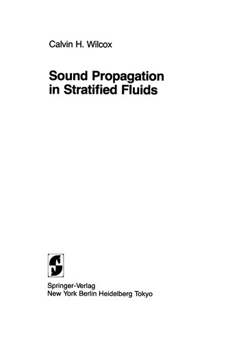 Cover for Sound propagation in stratified fluids