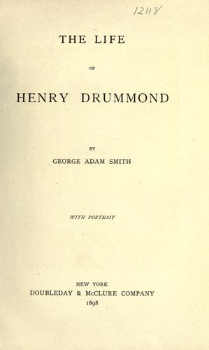 Cover for The life of Henry Drummond