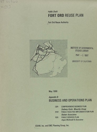 Cover for Fort Ord reuse plan