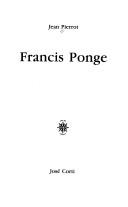 Cover for Francis Ponge