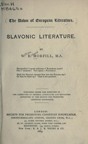 Cover for Slavonic literature.