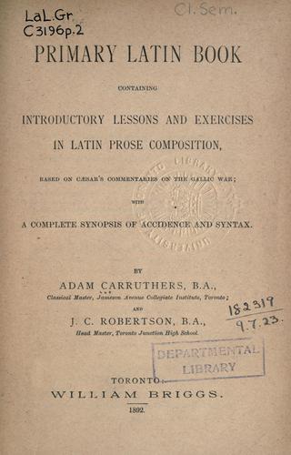 Cover for Primary Latin book