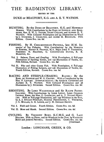 Cover for The Badminton Library of Sports and Pastimes