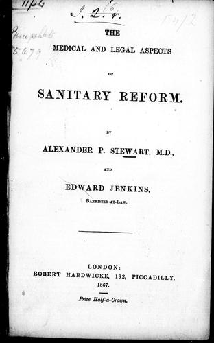Cover for The medical and legal aspects of sanitary reform