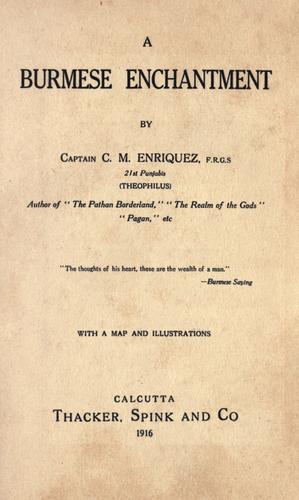 Cover for A Burmese enchantment