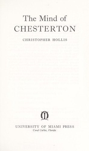 Cover for The mind of Chesterton.