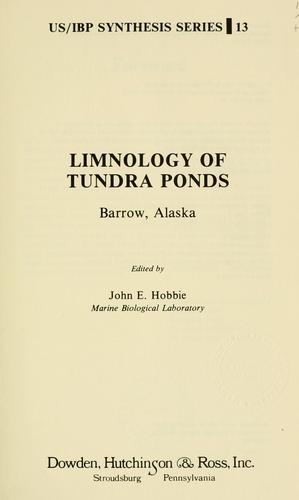 Cover for Limnology of tundra ponds, Barrow, Alaska