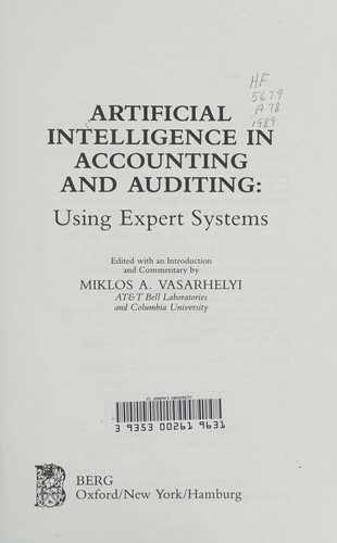 Cover for Artificial intelligence in accounting and auditing
