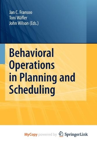 Cover for Behavioral Operations in Planning and Scheduling