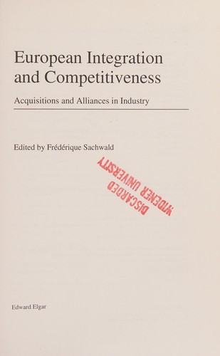Cover for European integration and competitiveness