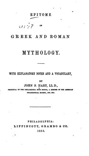 Cover for Epitome of Greek and Roman mythology.
