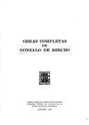 Cover for Obras completas de Gonzalo de Berceo.