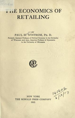 Cover for The economics of retailing.