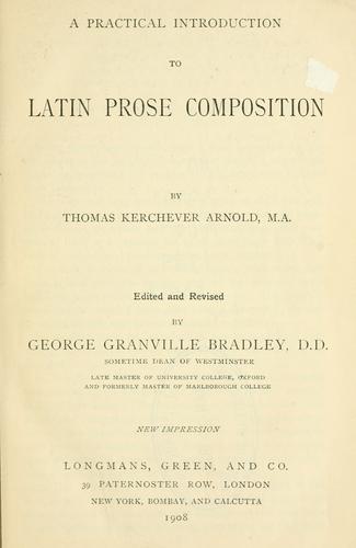 Cover for A practical introduction to Latin prose composition.