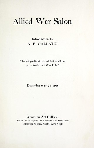 Cover for Allied War Salon