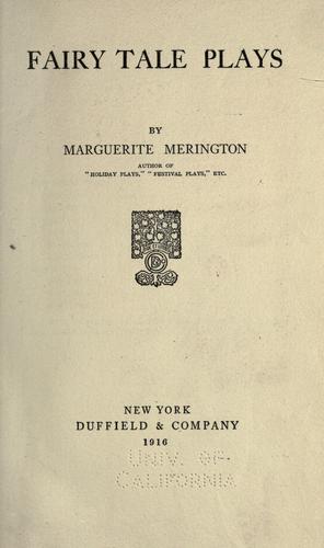 Cover for Fairy tale plays