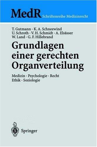 Cover for Grundlagen einer gerechten Organverteilung