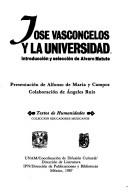 Cover for José Vasconcelos y la universidad
