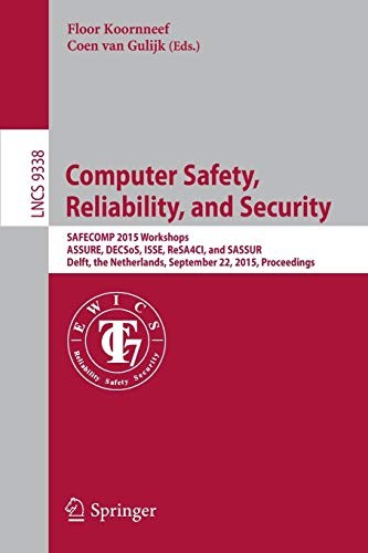 Cover for Computer Safety, Reliability, and Security