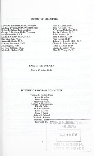 Cover for Problems of drug dependence, 1997