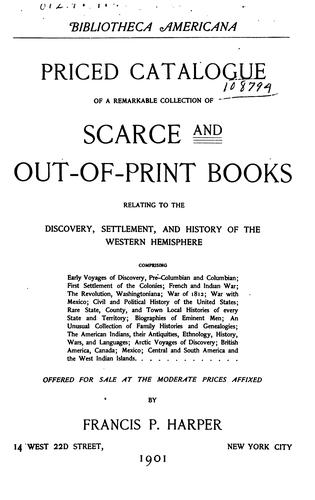 Cover for Bibliotheca americana: Priced catalogue...