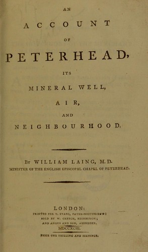 Cover for An account of Peterhead