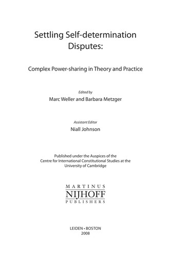 Cover for Settling Self-Determination Disputes