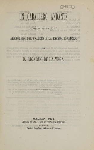 Cover for Un caballero andante