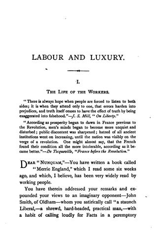 Cover for Labour and Luxury: A Reply to "Merrie England"