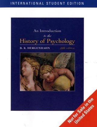 Cover for An introduction to the history of psychology