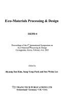 Cover for Eco-materials processing & design
