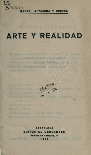 Cover for Arte y realidad