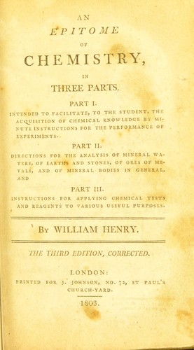 Cover for An epitome of chemistry