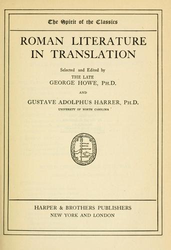 Cover for Roman literature in translation.