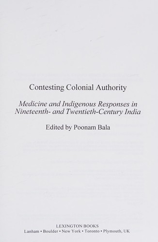 Cover for Contesting colonial authority