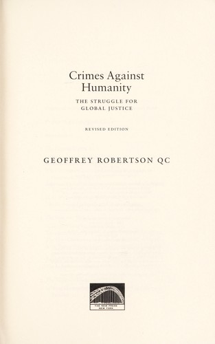 Cover for Crimes against humanity