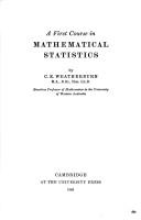 Cover for First Course Mathematical Statistics