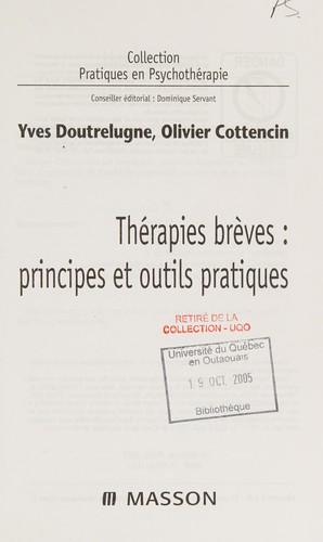 Cover for Thérapies brèves