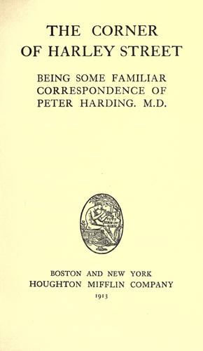 Cover for The corner of Harley Street