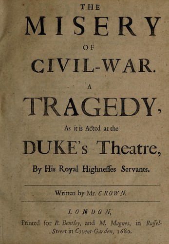 Cover for The misery of civil-war