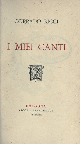 Cover for I miei canti