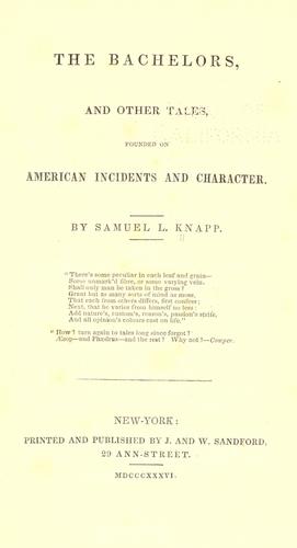 Cover for The bachelors, and other tales