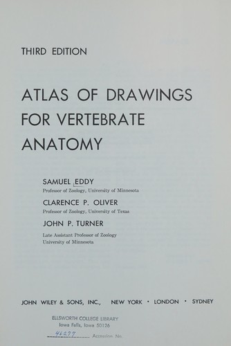 Cover for Atlas of Drawings for Vertebrate Anatomy