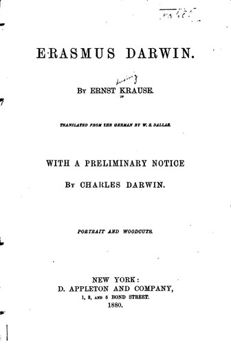 Cover for Erasmus Darwin